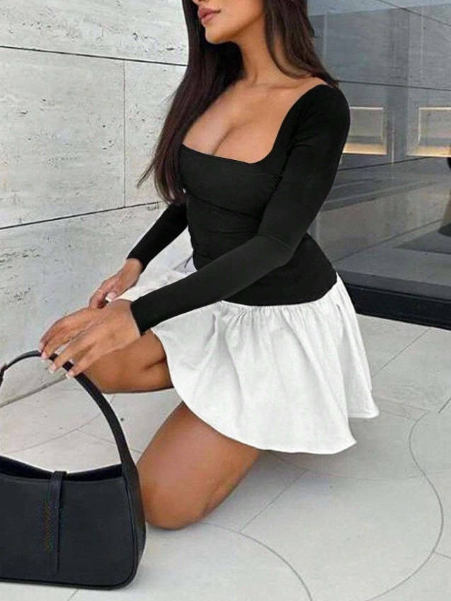 Krátke čierno biele šaty