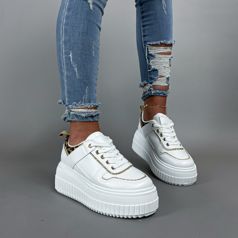 Biele leopardie tenisky