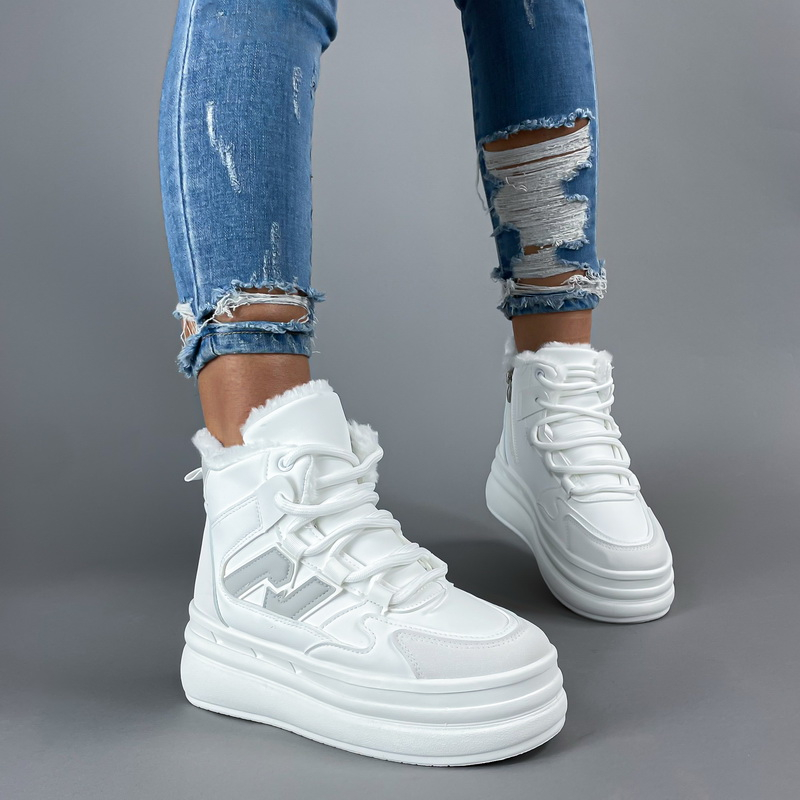 Biele členkové   zateplené tenisky