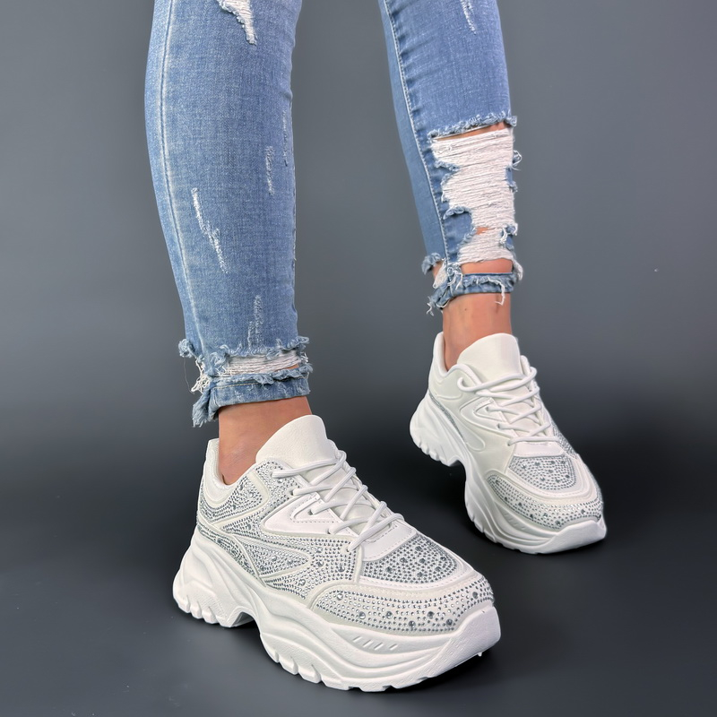 Biele tenisky s trblietkami