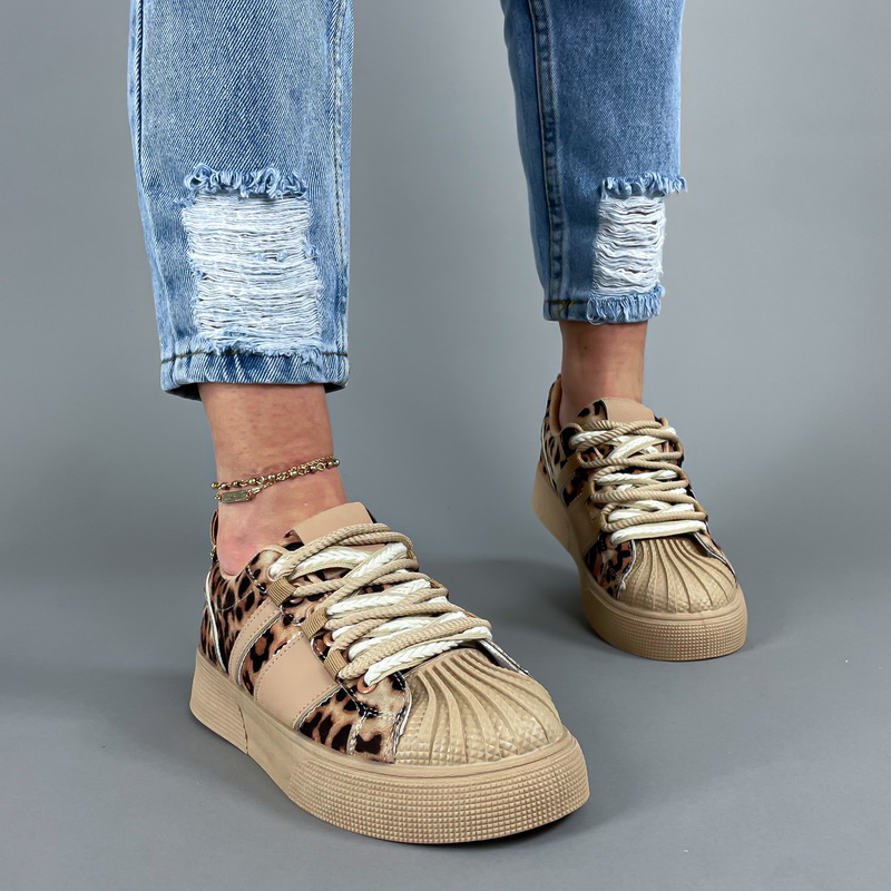 Hnedé tenisky s leopardím vzorom