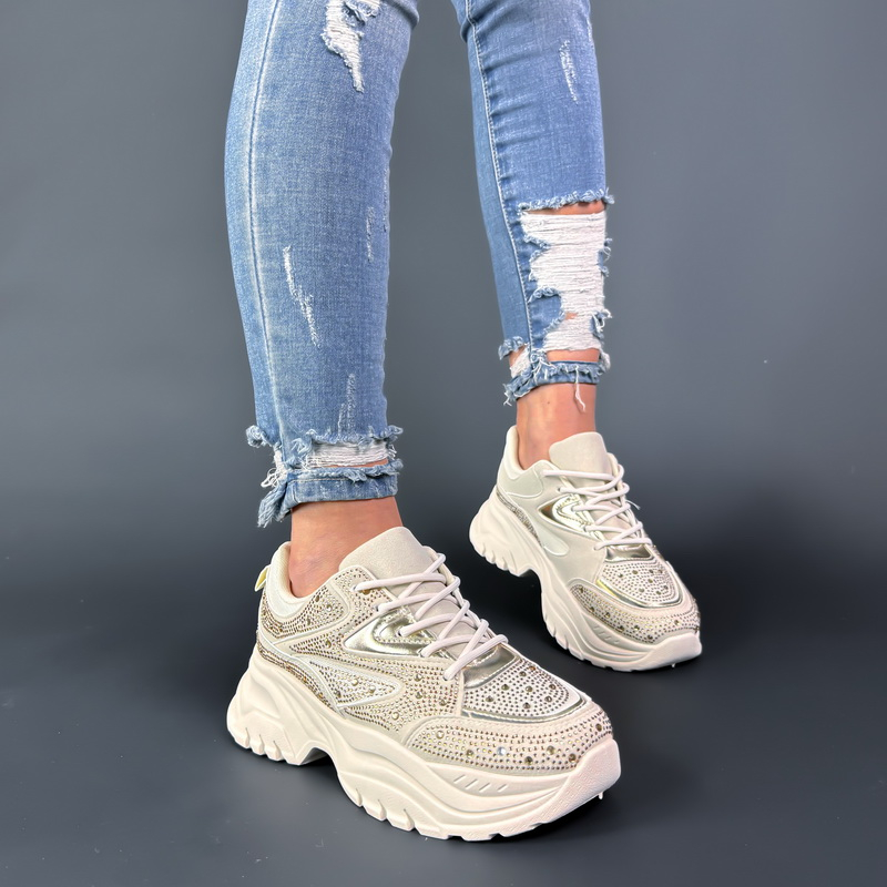 Béžové tenisky s trblietkami