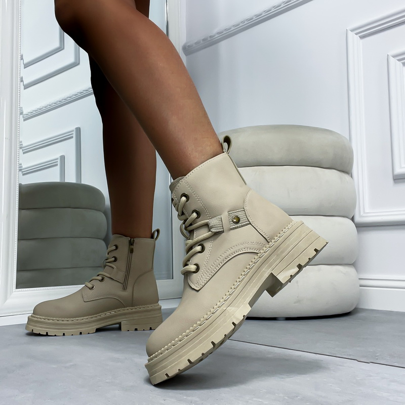 Béžové  nízke čižmy