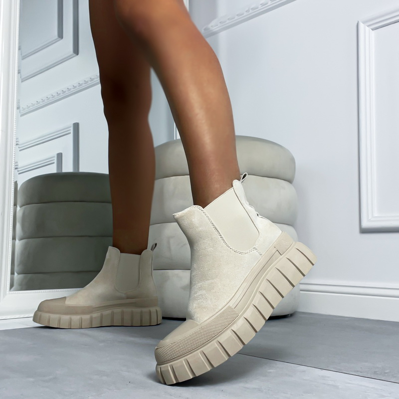 Béžové  nízke čižmy