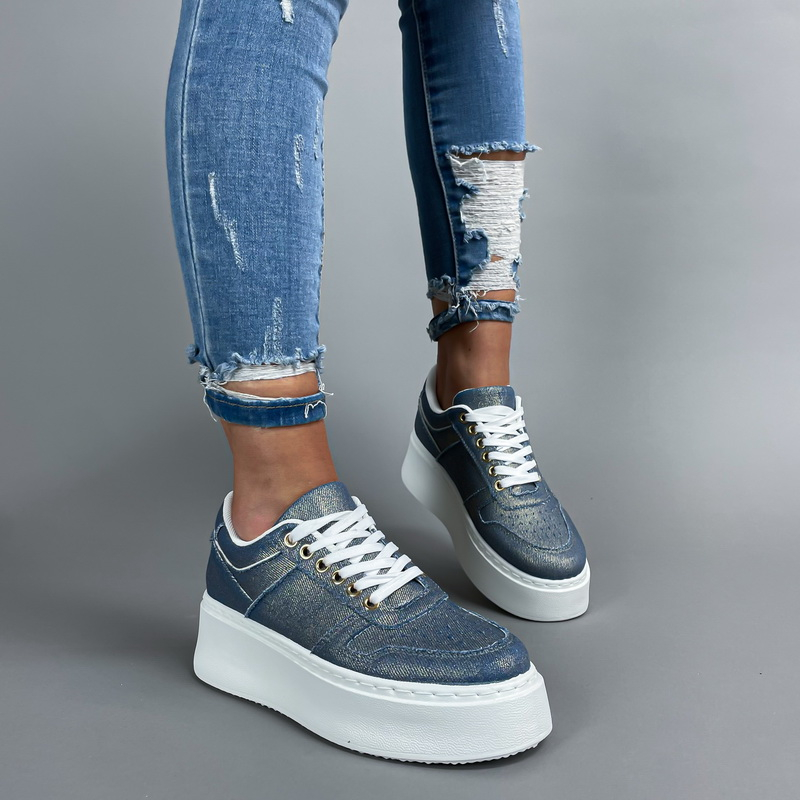 Modré rifľové  tenisky