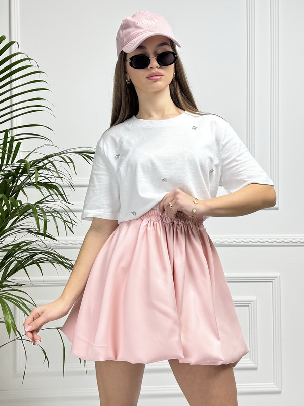 Ružová PUFFY sukňa