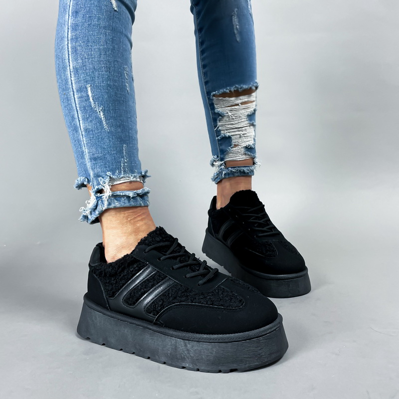 Čierne zateplené tenisky