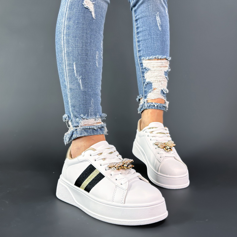 Biele  tenisky s ozdobou