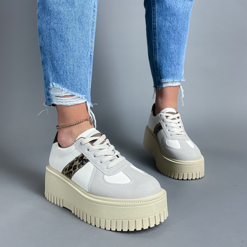 Béžové tenisky s leopardím vzorom