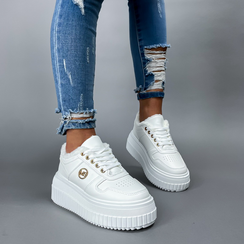 Biele zateplené tenisky