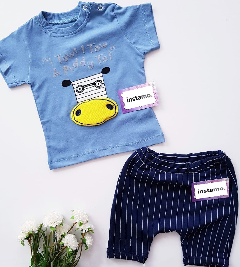 Modrá dvojdielna bavlnená súprava