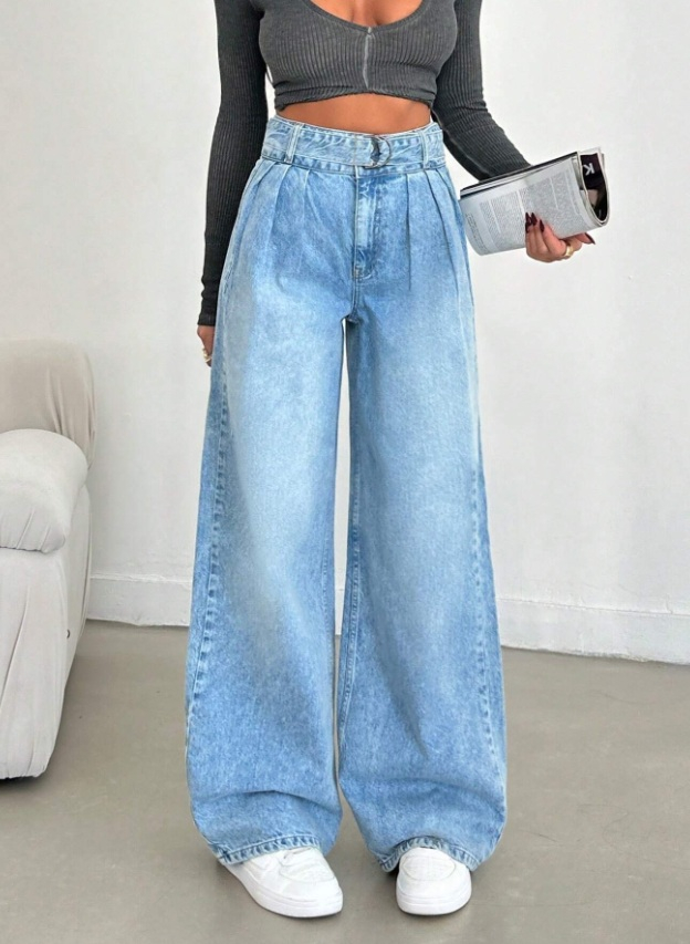 Svetlomodré široké rifle