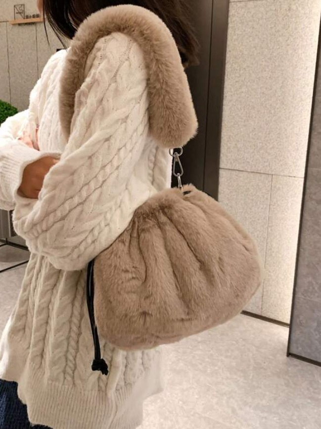 Beige bear bag
