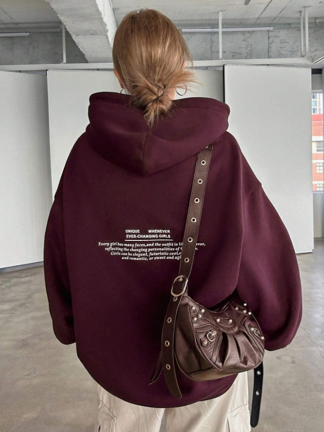 Bordová mikina s kapucňou