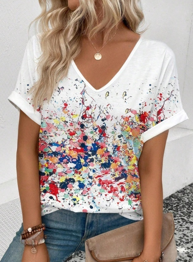 Biele vzorované tričko