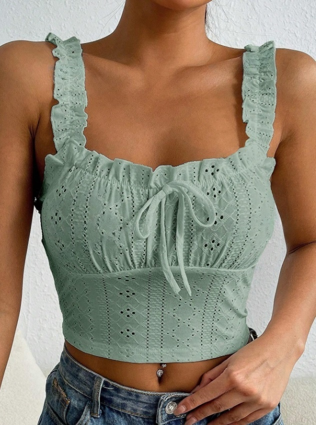 Krátky zelený madeirový top