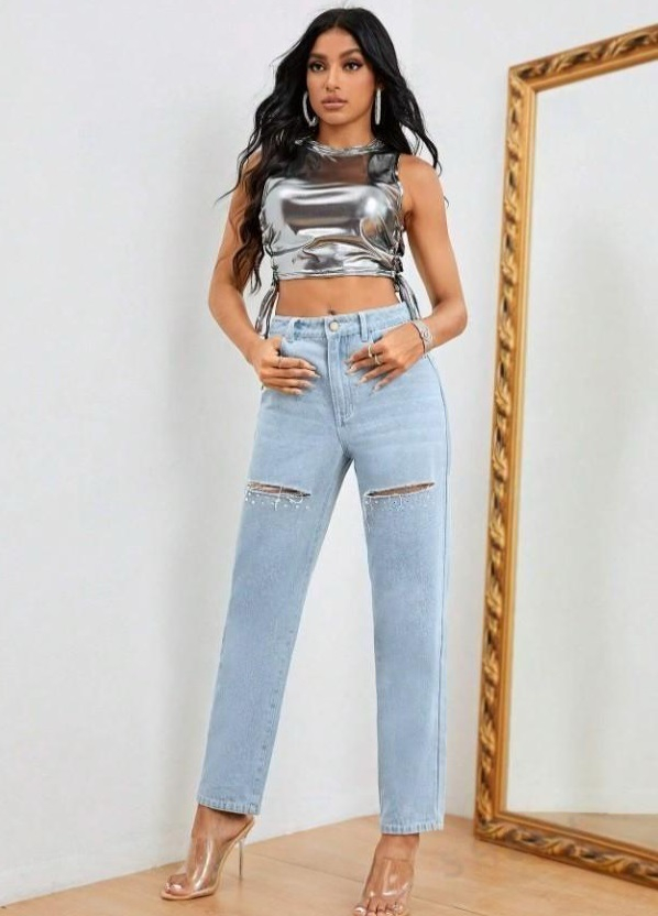 Modré potrhané rifle