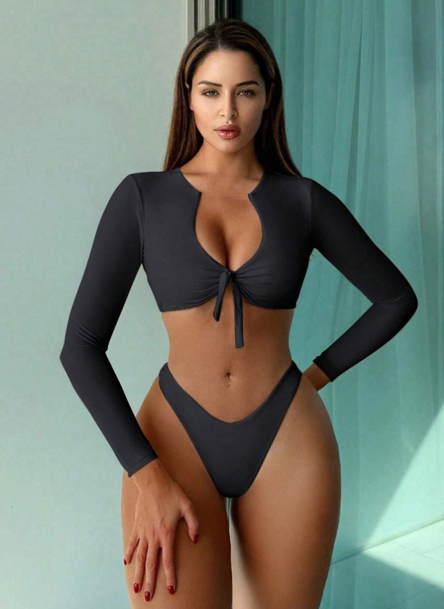 ČIERNE DVOJDIELNE PLAVKY