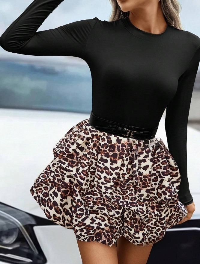 Leopardie  šaty PUFFY