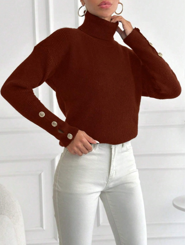 Hnedý pletený rolák