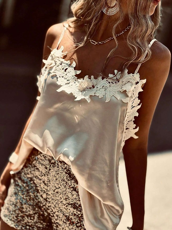 Béžový saténový   top