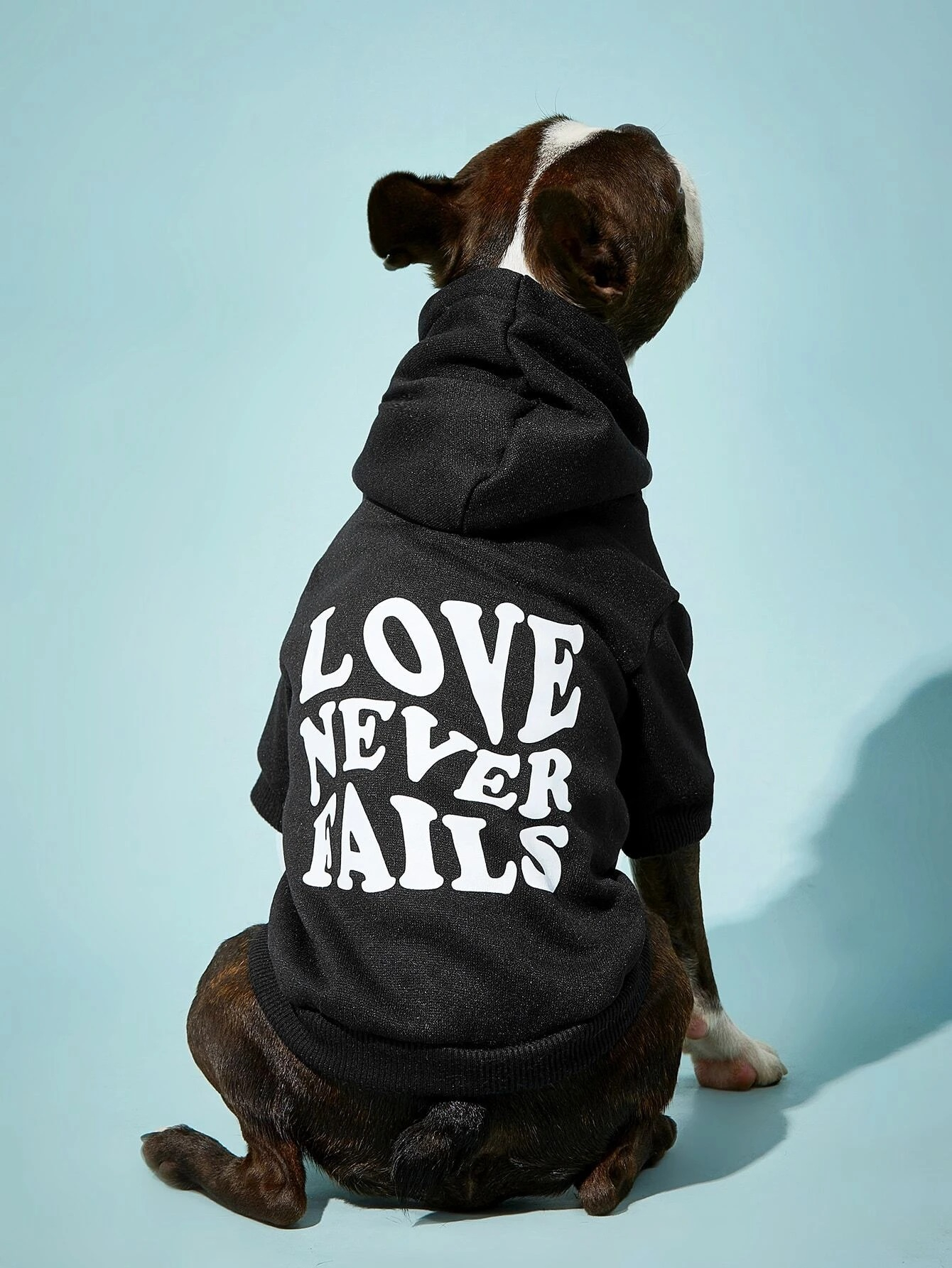 Čierna mikina pre psa s potlačou