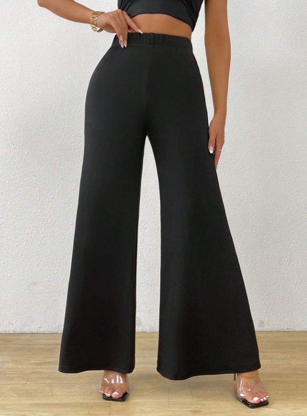 Čierne široké nohavice