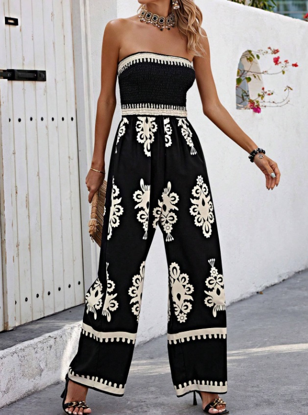 Čierny vzorovaný overal