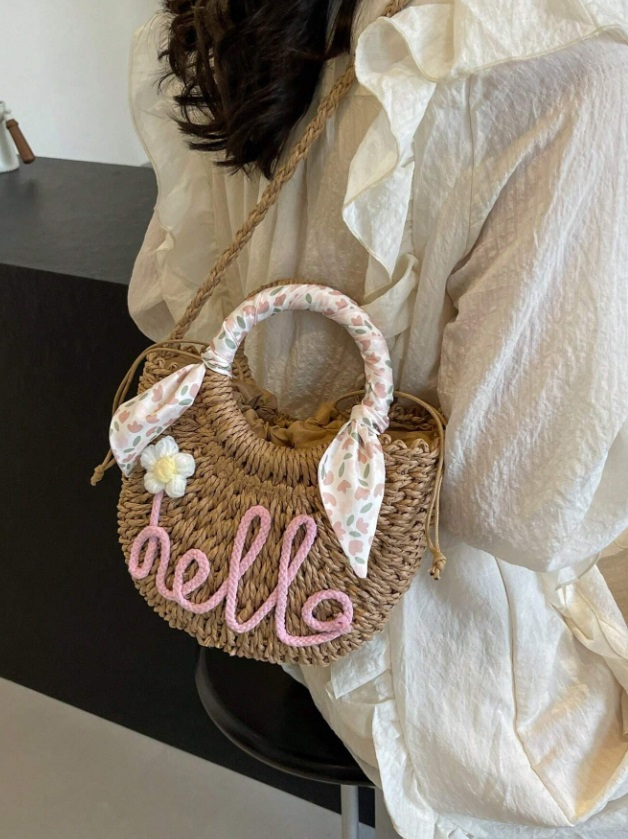 Béžová pletená kabelka