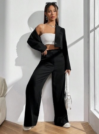 Čierny nohavicový komplet