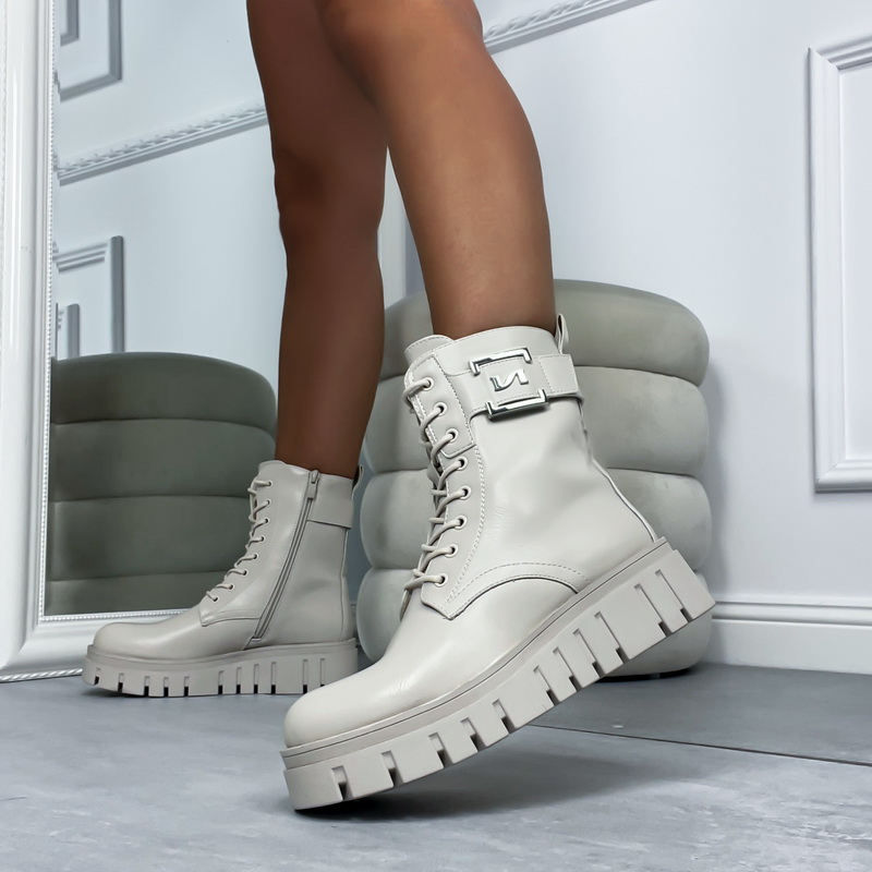 Béžové nízke čižmy