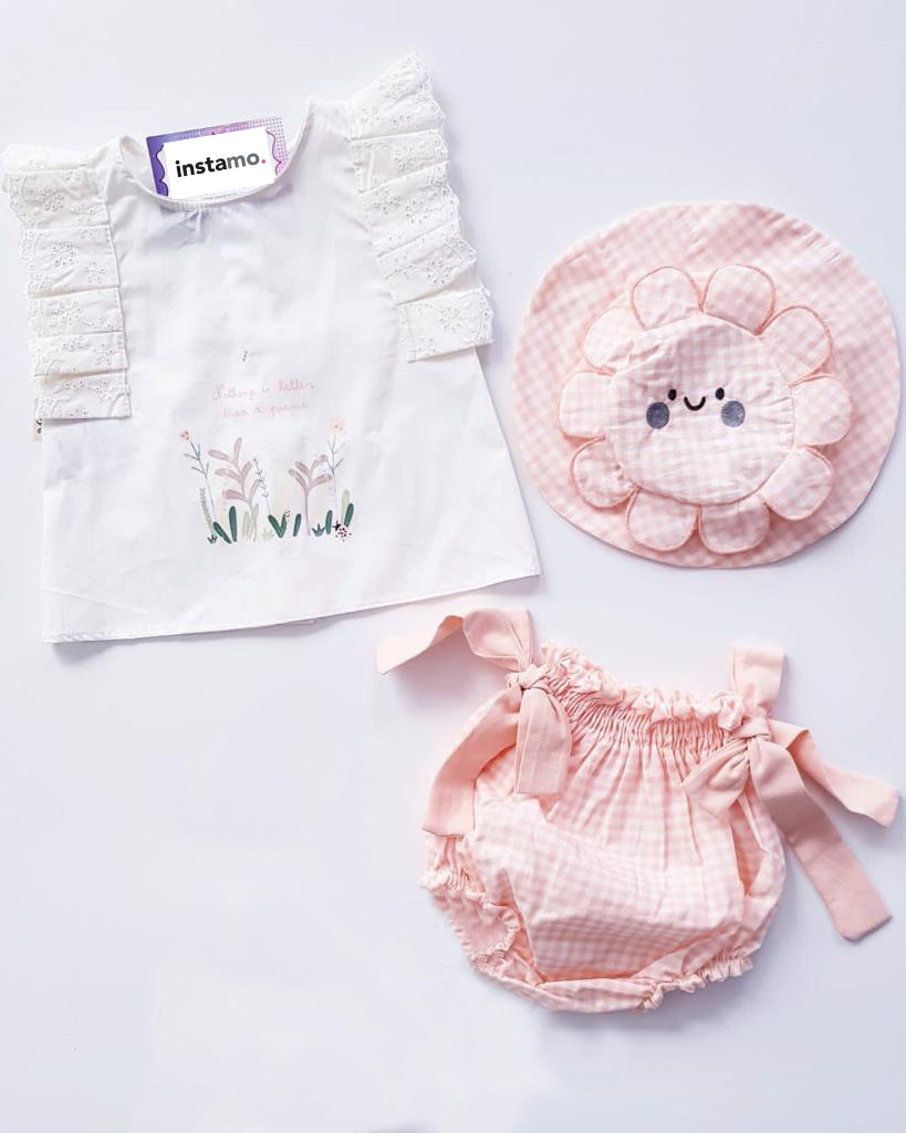 Bielo oranžová  trojdielna súprava