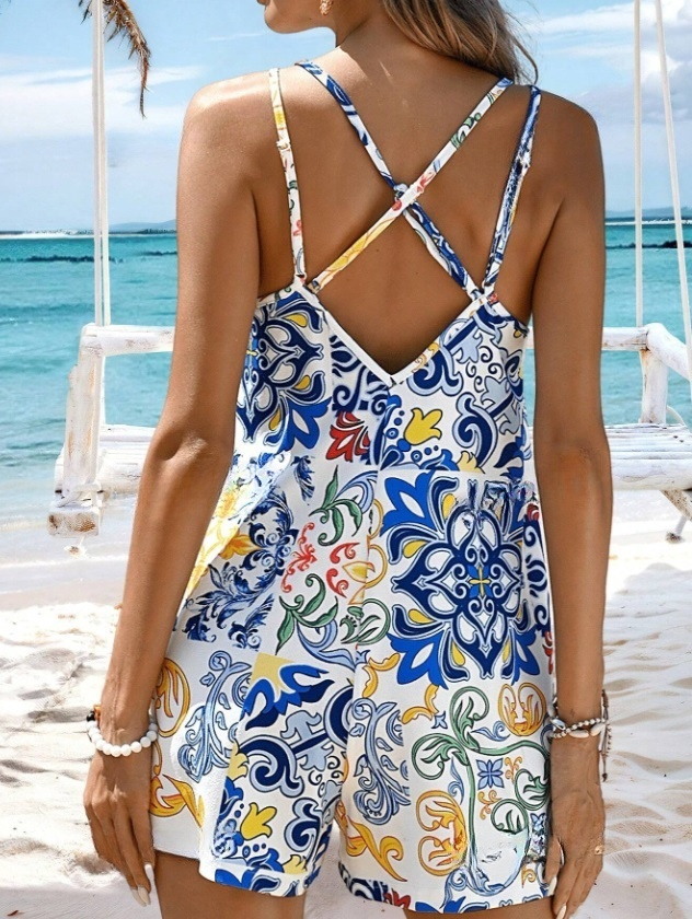 Vzorovaný krátky overal