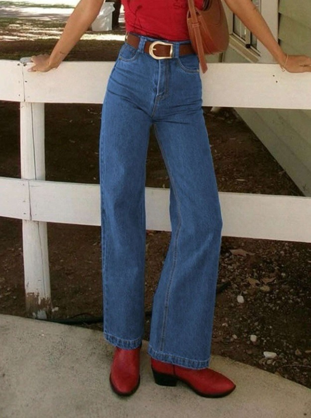 Modré široké rifle