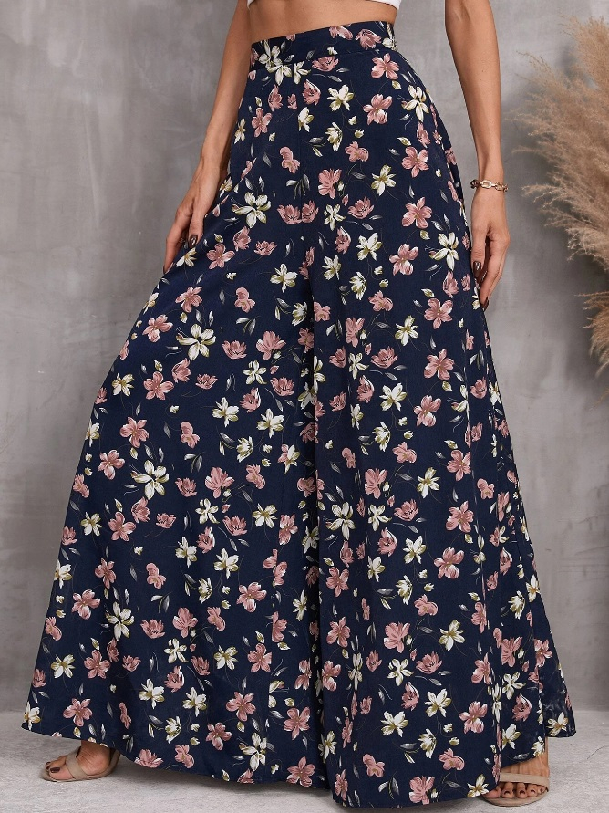 Modré široké nohavice