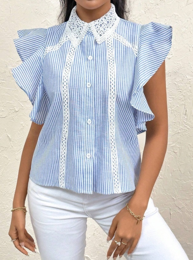 Modrá pruhovaná blúzka