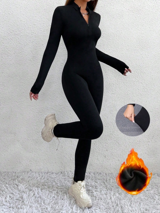 Čierny zateplený overál