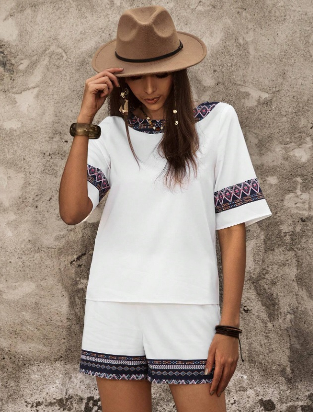 Biely kraťasový komplet