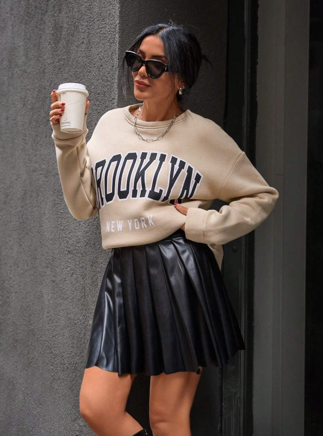 Oversize mikina s nápisom BROOKLYN