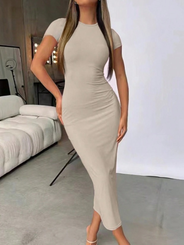 Béžové  dlhé šaty