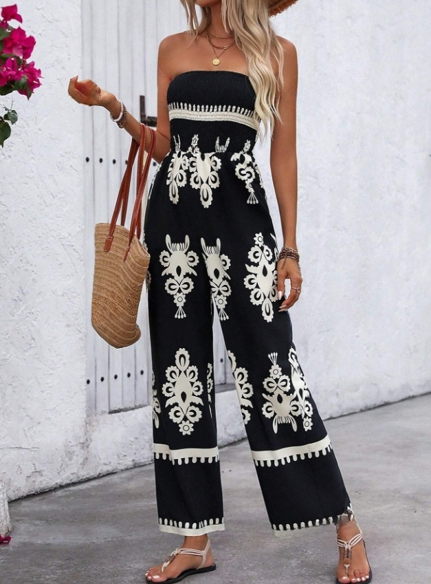 Čierno béžový overál