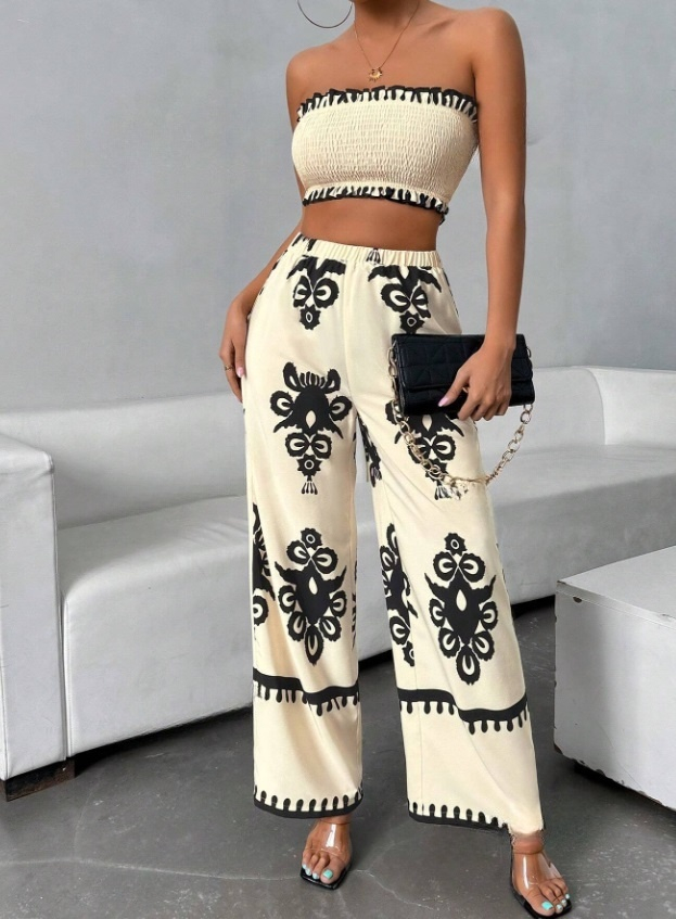 Béžový nohavicový komplet