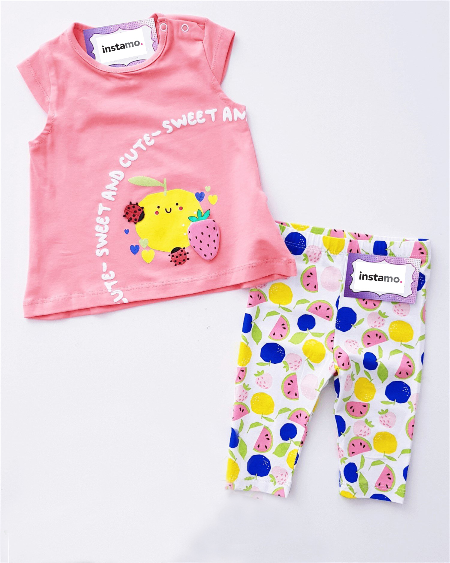 Ružová dvojdielna bavlnená súprava