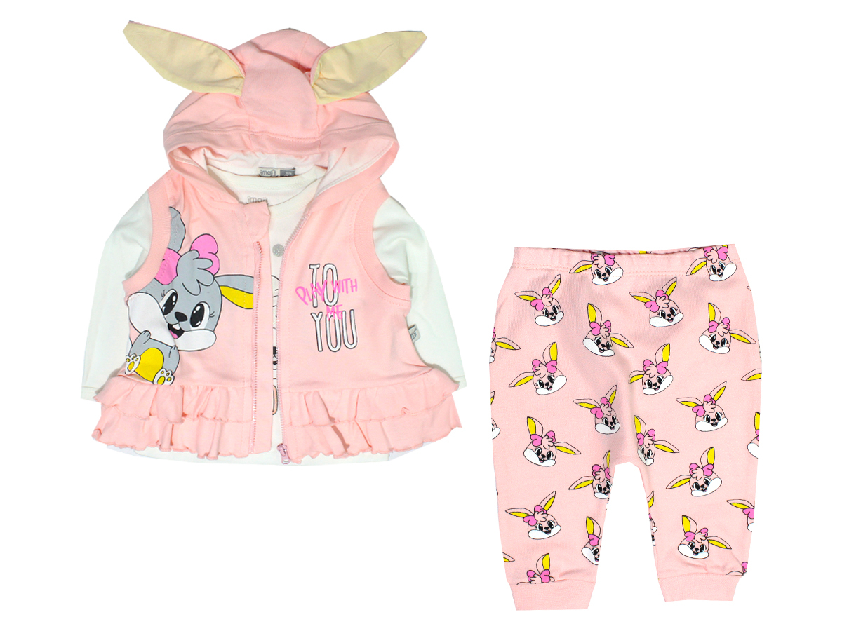 Detská lososová súprava s podtlačou zajaca