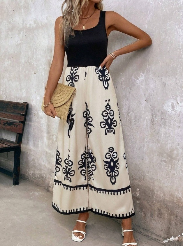 Čierno béžový overál