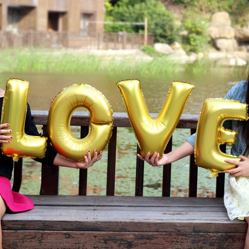 Set zlatých  balónov LOVE