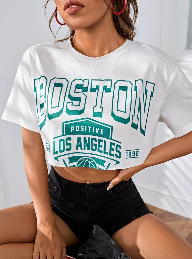 Biely crop top BOSTON