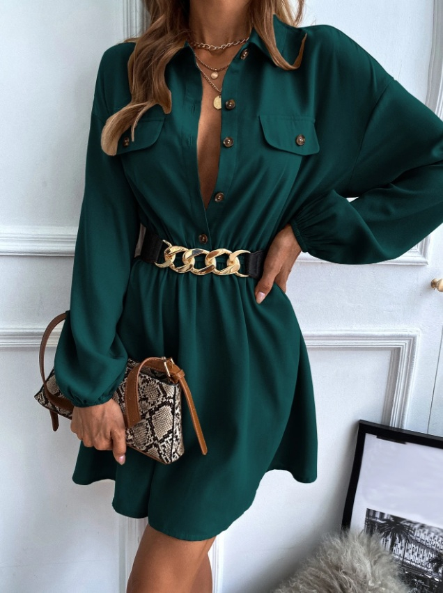 Zelené košeľové šaty