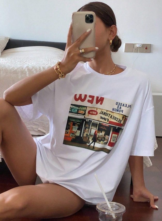 Biele tričko s potlačou