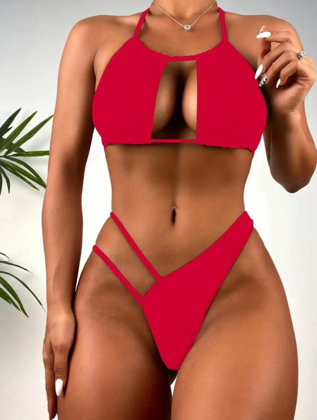 Červené dvojdielne plavky